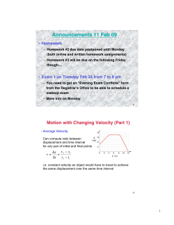 Motion with Changing Velocity (Part 1)