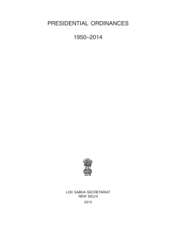 PRESIDENTIAL ORDINANCES 1950–2014