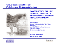 Construction Failure or Flaw, the Role of Engineering Judgment in