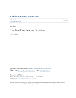 The Lost Due Process Doctrines - CUA Law Scholarship Repository