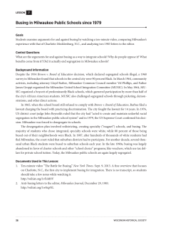 Busing in Milwaukee Public Schools since 1979