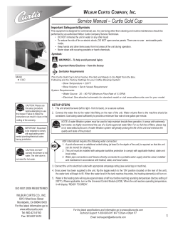 Service Manual – Curtis Gold Cup