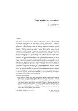 Force, negation and imperatives