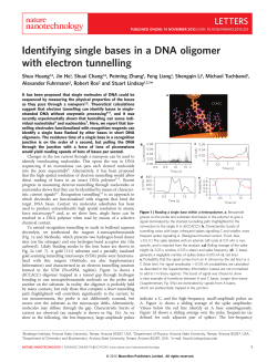 Identifying single bases in a DNA oligomer with electron tunnelling