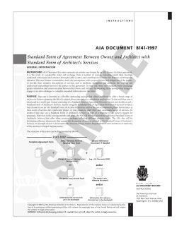 Standard Form of Agreement Between Owner and Architect