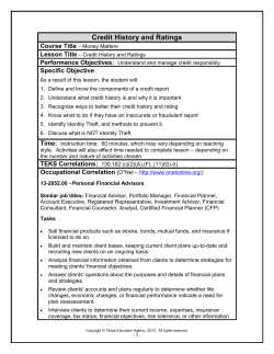 Credit History and Ratings