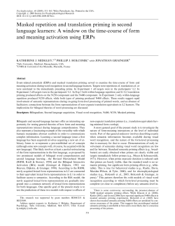 Masked repetition and translation priming in second language