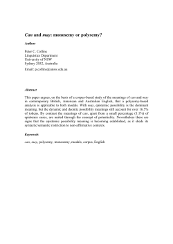 Can and may: monosemy or polysemy?
