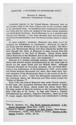 Missouri. A Southern or Midwestern State?