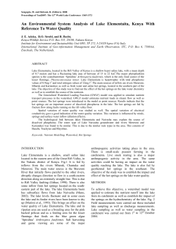 An Environmental System Analysis of Lake Elementaita, Kenya With
