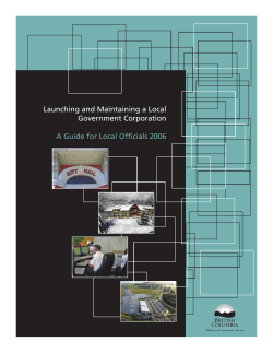 Launching and Maintaining a Local Government Corporation