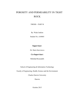 porosity and permeability in tight rock - CDU eSpace
