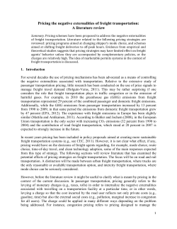 Pricing the negative externalities of freight