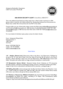 Antiquarian Booksellers` Association 6 Bell Yard London WC2A 2JR