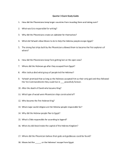 Quarter 3 Exam Study Guide 1. How did the Phoenicians keep