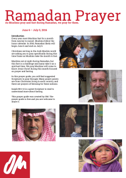 As Muslims pray and fast during Ramadan, we pray for them. June 6