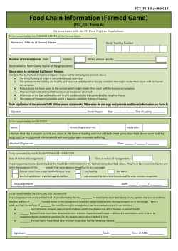 Food Chain Information (Farmed Game)