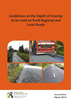 Guidelines on the Depth of Overlay to be used on Rural Regional