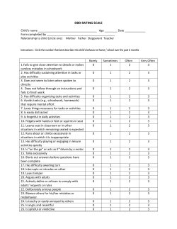 DBD RATING SCALE Instructions: Circle the number that best