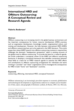 International HRD and Offshore Outsourcing: A