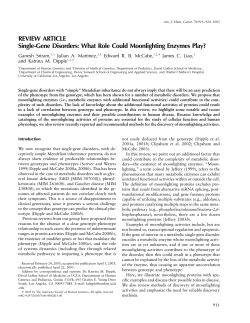 REVIEW ARTICLE Single-Gene Disorders: What Role Could