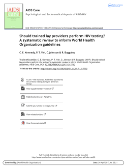 Should trained lay providers perform HIV testing?