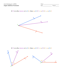 Angle Addition Postulate