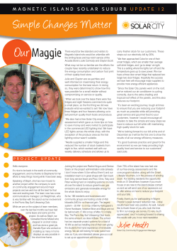 MISS Update 12 - Townsville Solar City