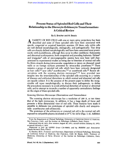 Present Status of Spiculed Red Cells and Their