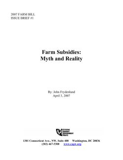 Farm Subsidies: Myth and Reality - Citizens Against Government