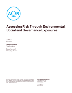 Assessing Risk Through Environmental, Social and