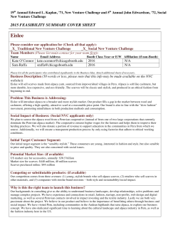 Sample Feasibility Summary: Eislee