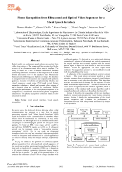 Phone Recognition from Ultrasound and Optical Video - GIPSA-Lab