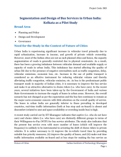 Segmentation and Design of Bus Services in Urban India: Kolkata