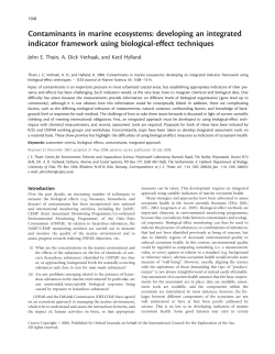 Contaminants in marine ecosystems: developing