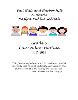 Grade 5 Curriculum Outline 2015-2016