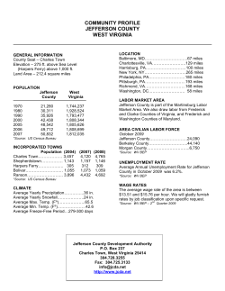 COMMUNITY PROFILE JEFFERSON COUNTY WEST VIRGINIA