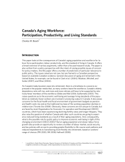 Canada`s Aging Workforce: Participation
