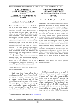 LUMEA &Icirc;N TIMPUL EI. STUDIU ASUPRA DISCURSULUI POETIC