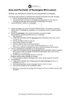 Area and Perimeter of rectangles - The Mathematical Association of