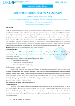 Renewable Energy Source: An Overview