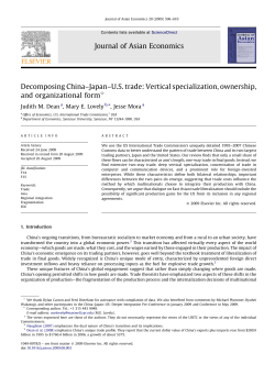 Decomposing China&ndash;Japan&ndash;US trade: Vertical