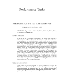 Performance Tasks - Wisconsin Labor History Society