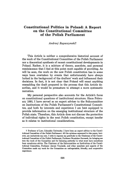 A Report on the Constitutional Committee of the Polish Parliament