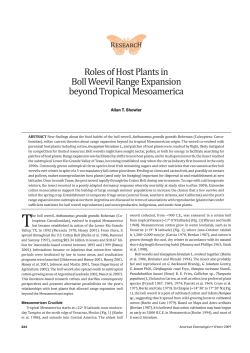 Roles of Host Plants in Boll Weevil Range
