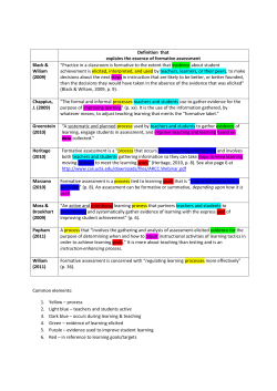 Eight Definitions of Formative Assessments.