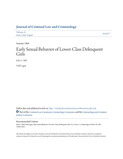 Early Sexual Behavior of Lower-Class Delinquent Girls