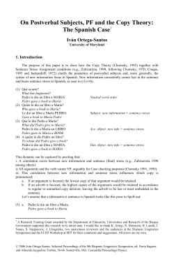 On Postverbal Subjects, PF and the Copy Theory: The Spanish Case
