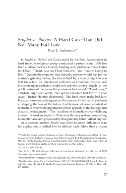 Snyder v. Phelps: A Hard Case That Did Not Make Bad Law