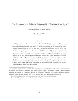 The Persistence of Political Partisanship: Evidence from 9/11*